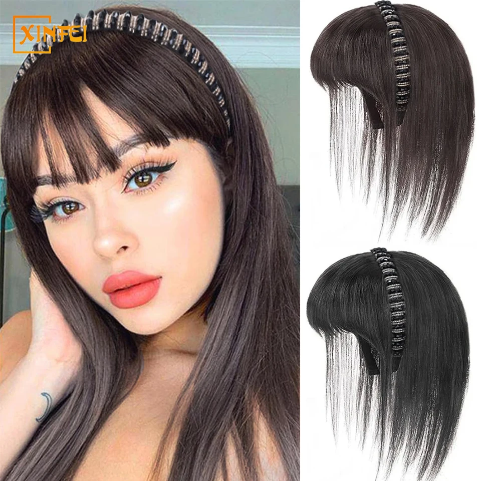 

High-temperature Hair Synthetic Wig Women's Rhinestones Hairband Bangs Wig Piece One-piece Hair Extensions Fluffy Increase Hair