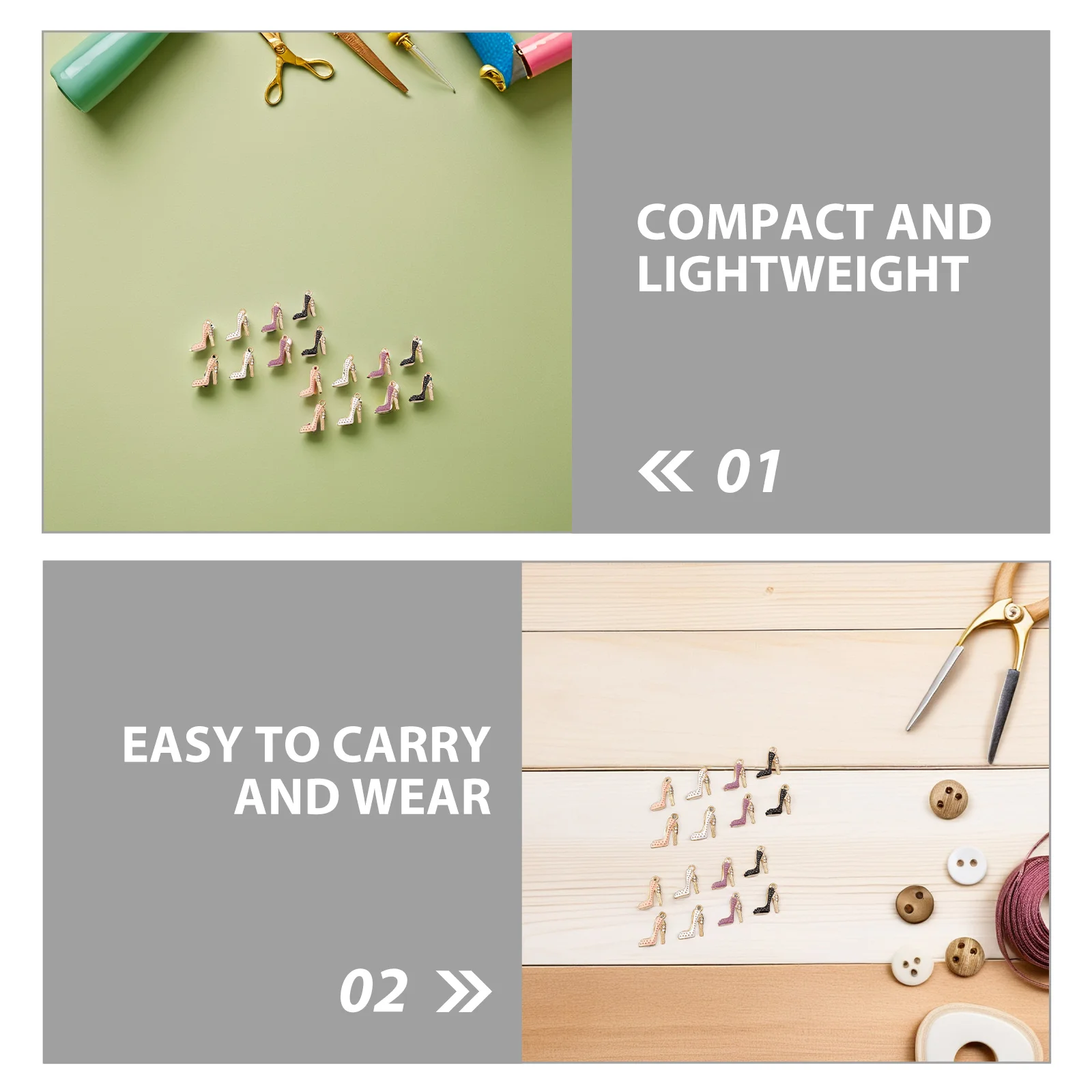 20Pcs Alloy Rhinestone High Heel Charms Mini Shoe Pendants for DIY Jewelry Bracelets Necklaces Keychains Accessories