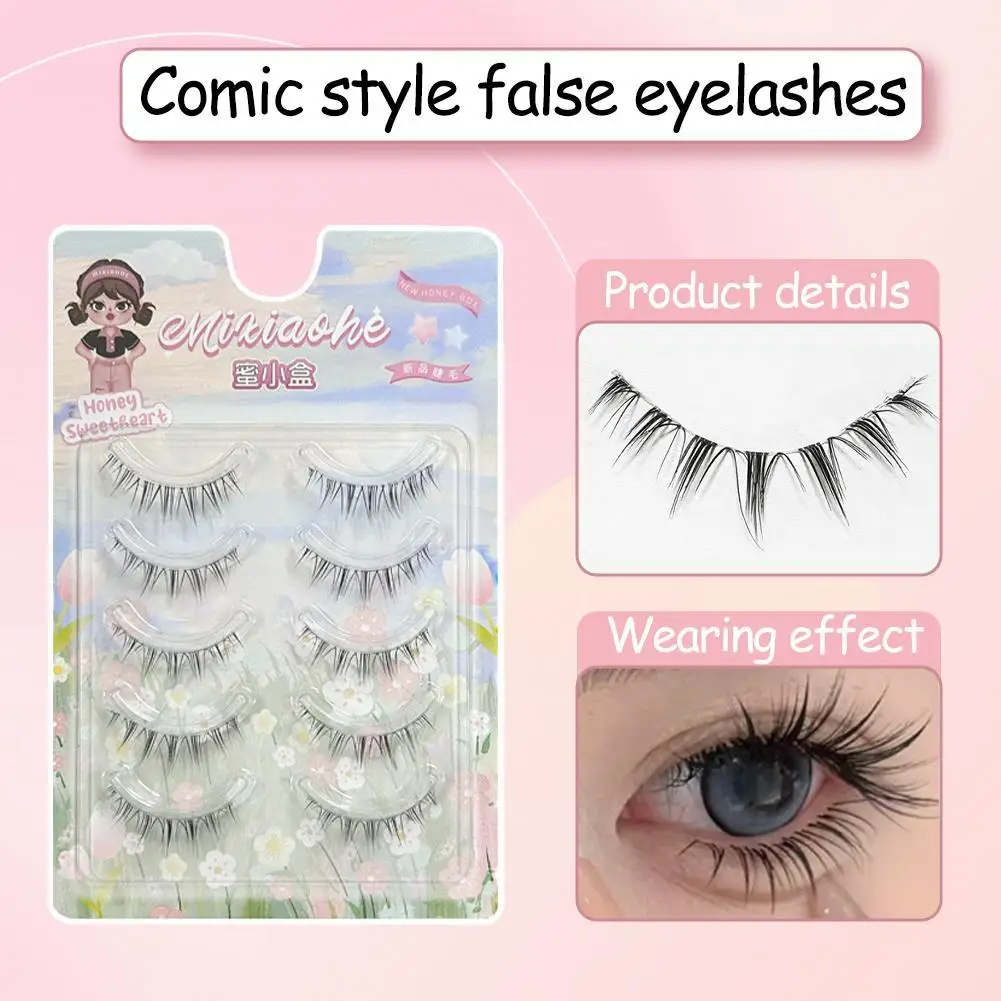 

1set Comic Elf Shape Eyelashes Extensions Spire Shaped Bloom Eye Lashes Natural Soft DIY Premade Fan Lash Extensions