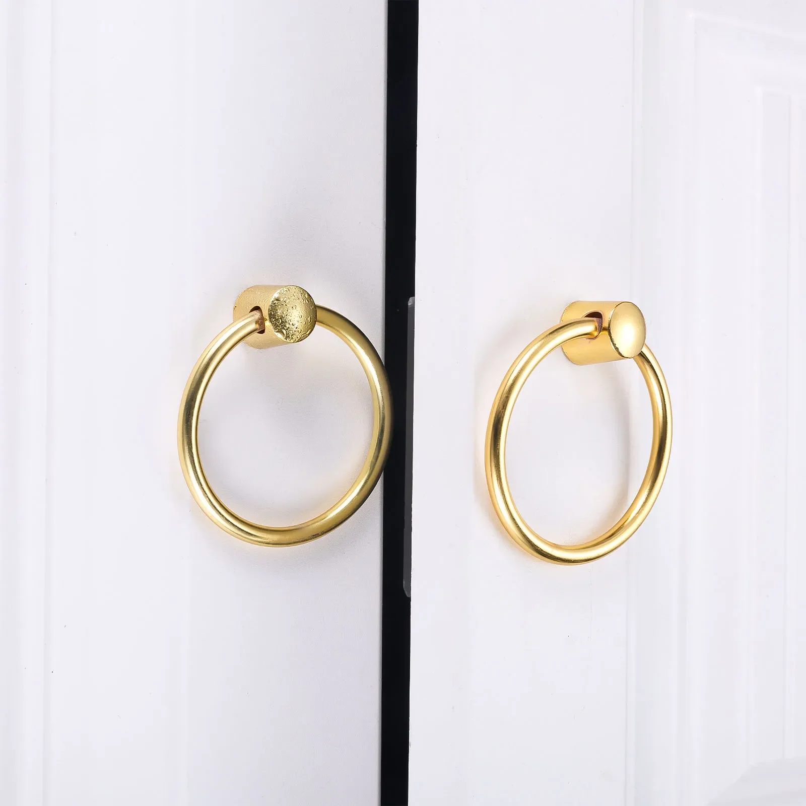 

Nordic Modern Minimalist Home Improvement Drawer Ring Single Hole Pull Ring American Golden Wardrobe Door Handle with Screws