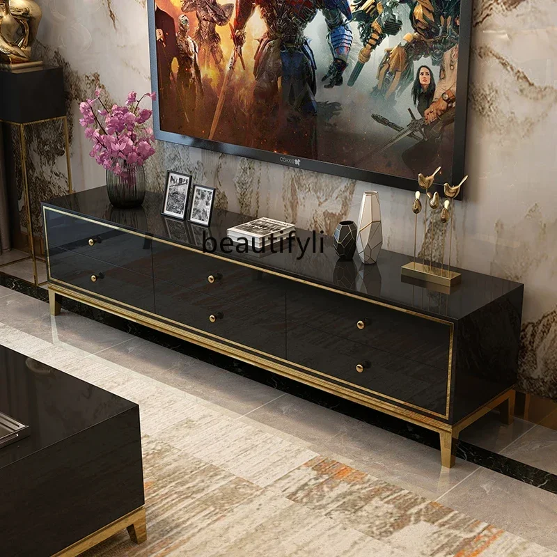 

K185 Light Luxury TV Cabinet Modern Minimalist Combination Coffee Table Small Apartment Living Room Home Nordic TV Cabinet