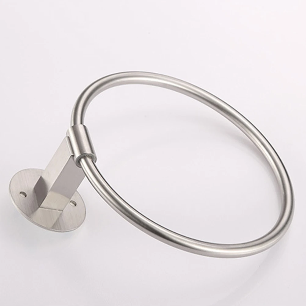

Stainless Steel Towel Ring Hanger Bathroom Accessory Hook Rack Holder No Punching Easy Installation Fits Any Decor