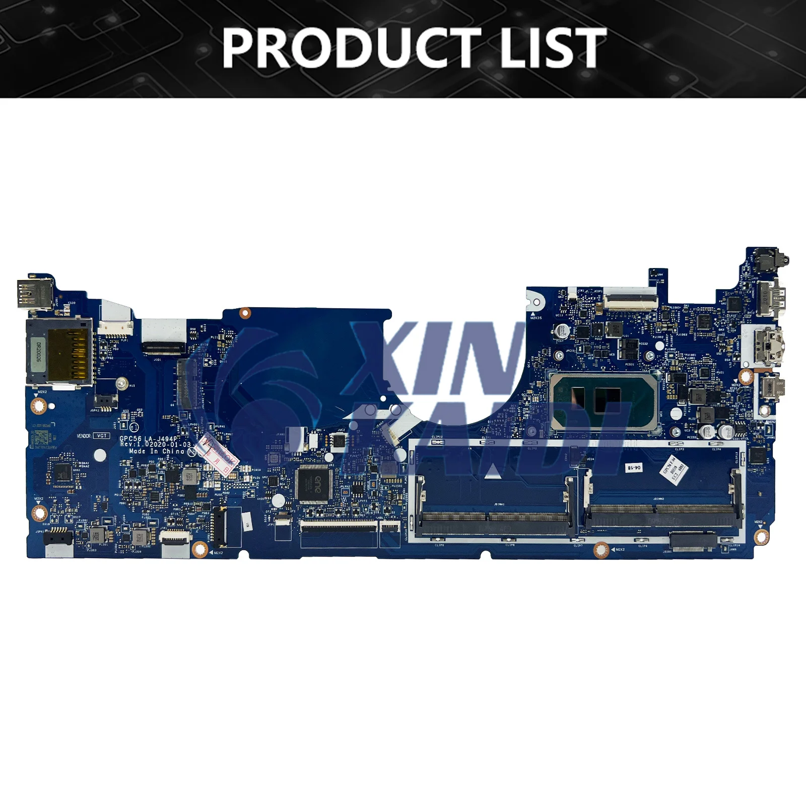 Placa base de ordenador portátil HP ENVY x360 Convertible, 15-ED, L93868-601, L93870-601, LA-J494P, I7-1065G7 Gen