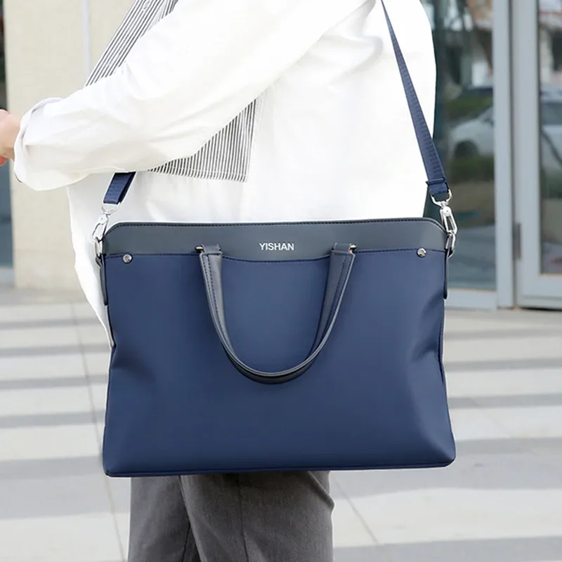 Nieuwe Zakenmannen Handtas Mode Oxford Aktetassen Voor Documenten Grote Capaciteit Laptoptas Mannelijke Schouder Messenger Bag