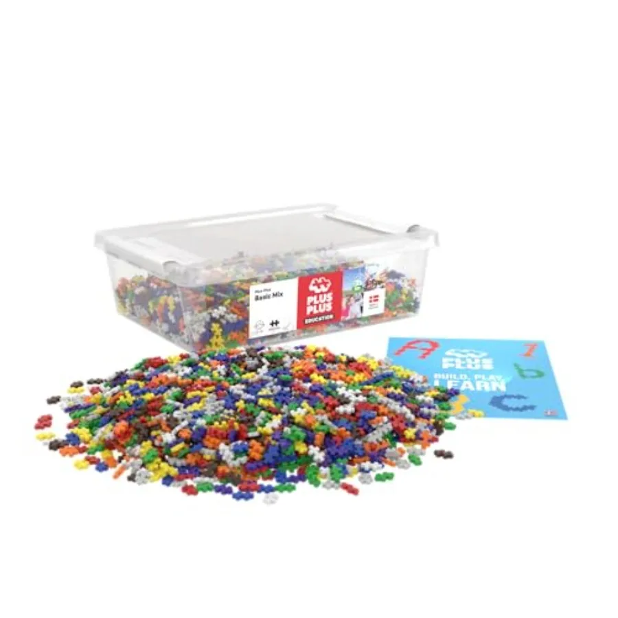 

Набор из 3600 деталей в контейнере - Смешанные базовые цвета - Конструктор для строительства, развивающая игрушка STEM, соединяющиеся мини-блоки-пазлы для детей, ассорти