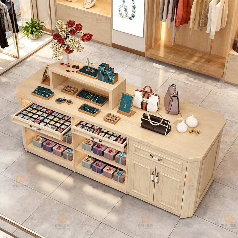 for Nakajima Jewelry Store Display Cabinet Wooden Showcase for Gift Shop Merchandise Commercial Furniture Customization Stand