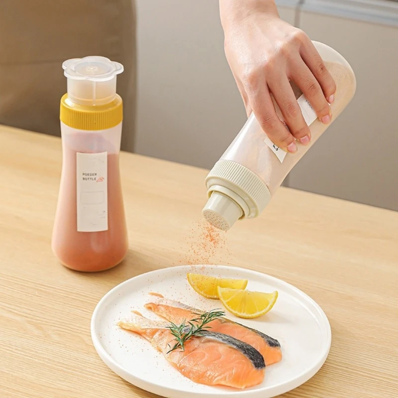 Powder Dispenser Cake Syrup Dispenser Clear Syrup Squeeze Bottles for Kitchen A2BB