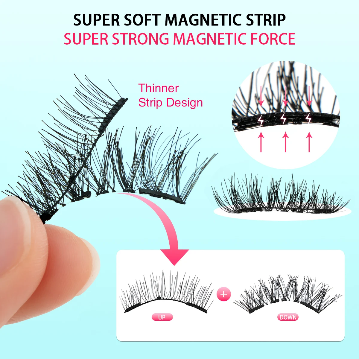 1 Pair Cat Eye Magnetic Eyelashes Set Natural Light Eyelash Extension Tools Reusable False Eyelashes With Tweezers Makeup New