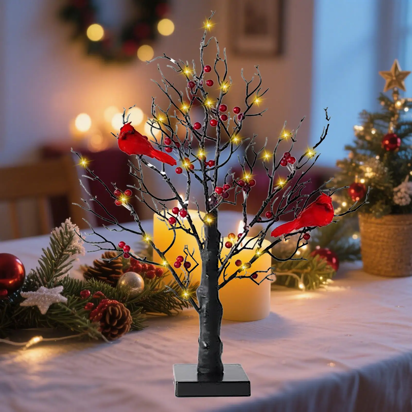 

Светящаяся настольная елка, рождественская елка с огнями, праздничное рождественское праздничное украшение для стола, свадьбы, столешницы