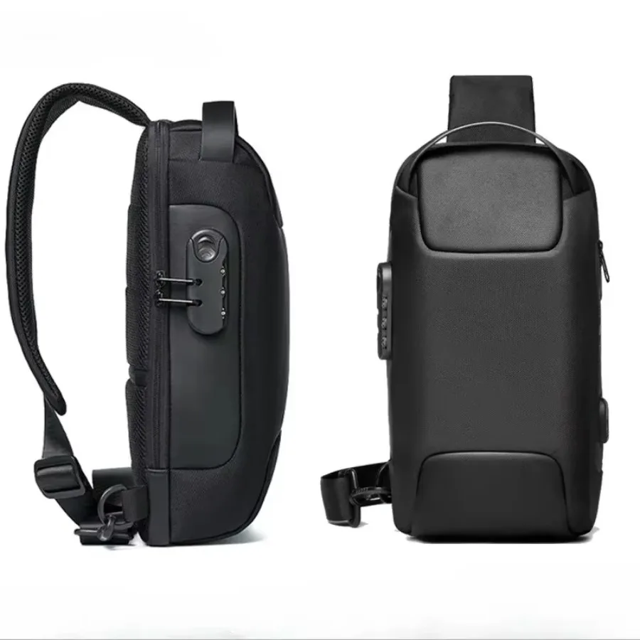 حقيبة رياضية لركوب الدراجات مع منفذ USB وقفل مجمع وحقيبة ركوب الدراجات الرياضية ذات سعة كبيرة وحقيبة صدر للرجال عبر البلاد