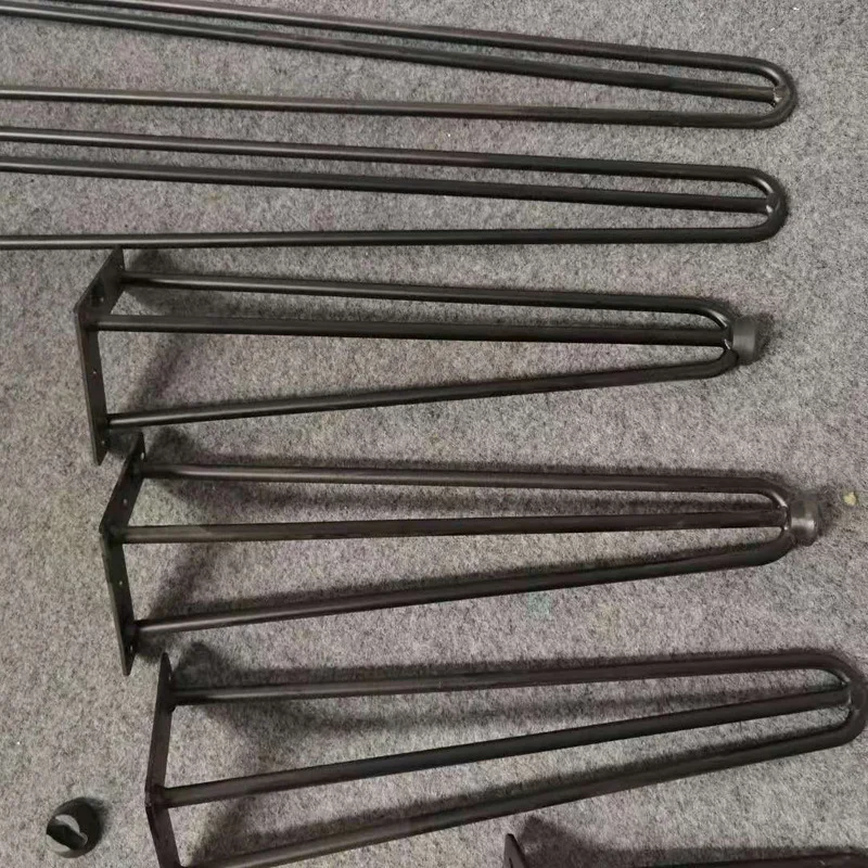 Hair clip legs, iron wire, table foot bracket, furniture, hardware feet, black sofa, coffee table feet, three lines, Chuangyi U-