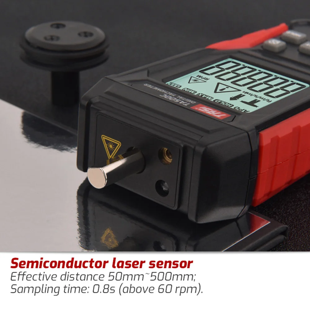A500C Digitaler Laser-Tachometer 3~ 100000 RPM Rang Rpm Meter 2-in-1 Kontakt/Berührungslos Tacometro Hintergrundbeleuchtung Einheit Schalter Speedomet – Detail 8