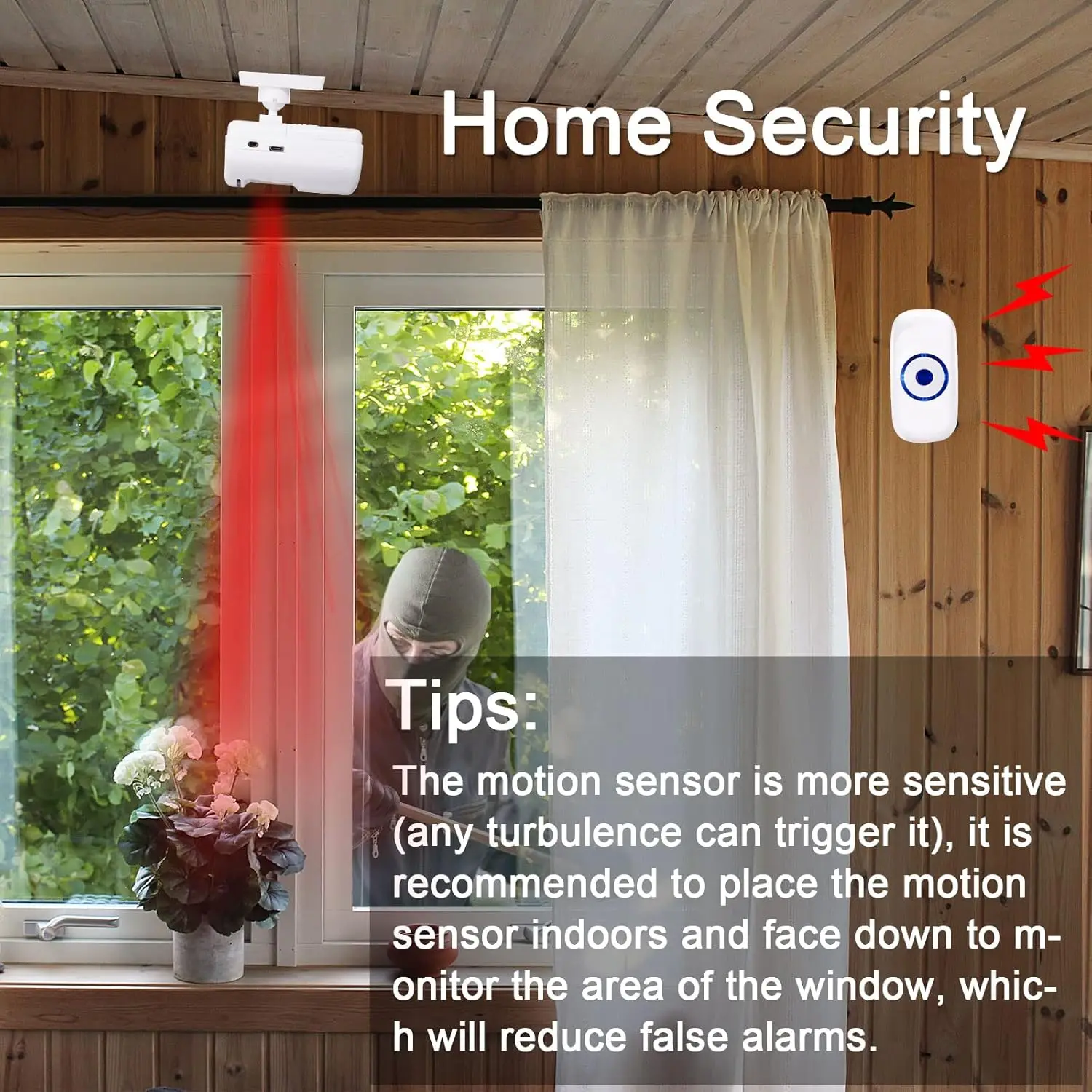 Беспроводная домашняя охранная сигнализация на подъездной дороге, дверной звонок для посетителей с подключаемым приемником и сигнализацией детектора движения PIR