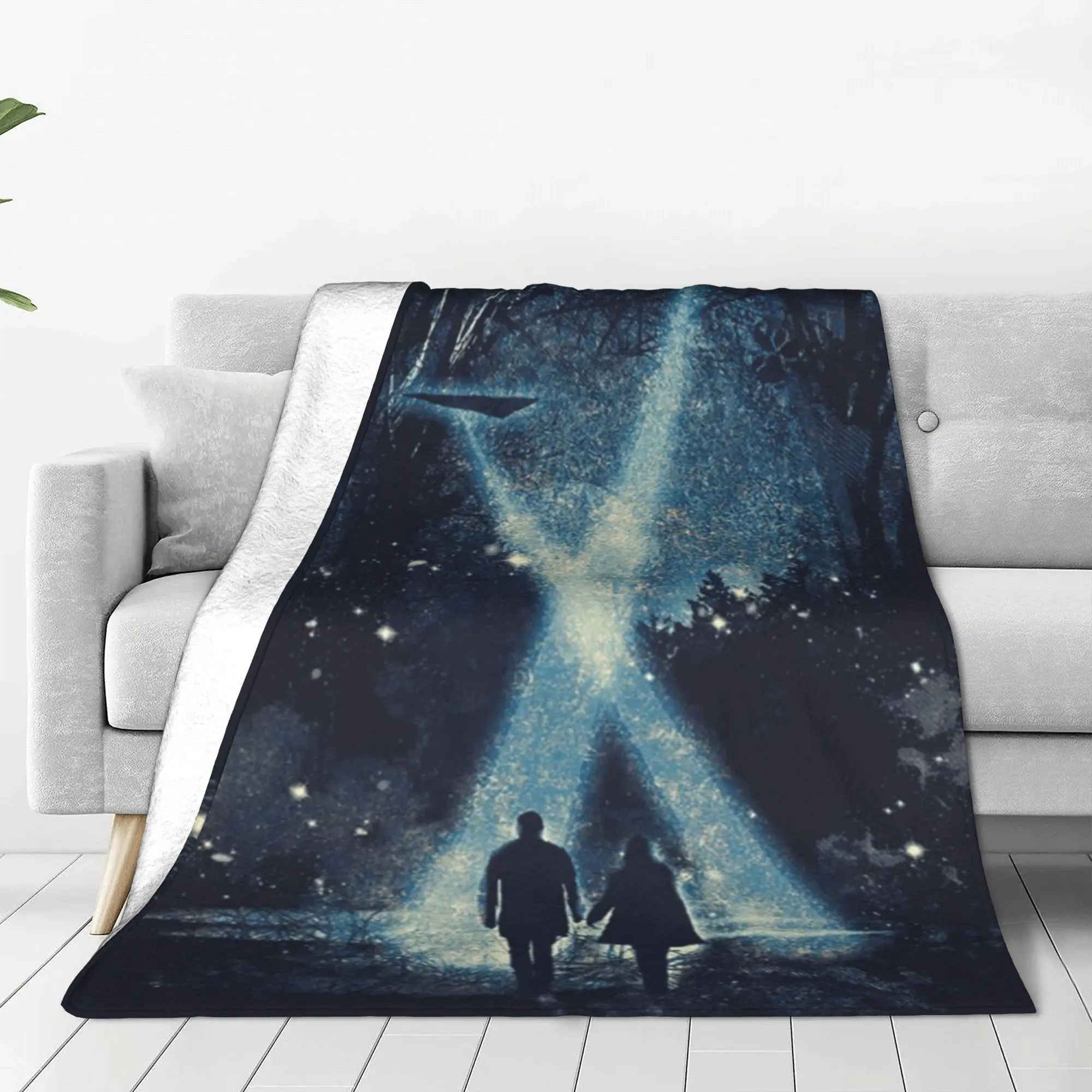 The X-Files Blanket Cover Flannel Scully Mulder Ufo Aliens TV Warm Throw Blanket for Bedroom Sofa Bedroom Quilt