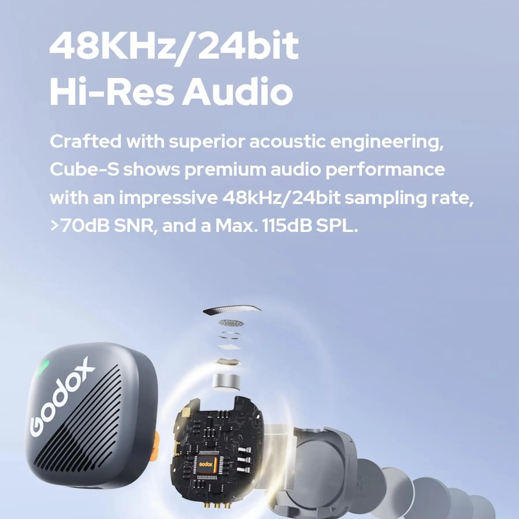 Godox Cube S ميكروفون لاسلكي ذو طية صدر السترة 2.4 جيجا هرتز PK LARK M2 300 متر نقل لكاميرا iPhone للتصوير الفوتوغرافي مدونة فيديو