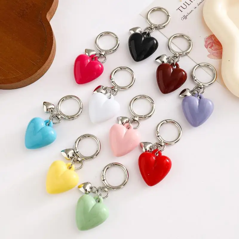 Süßes Herz-Schlüsselanhänger für Frauen und Mädchen, Modischer Bonbonfarbener Liebes-Autoschlüsselanhänger, Handy-Taschenanhänger, Schmuck-Accessoire, Geschenk – Detail 4