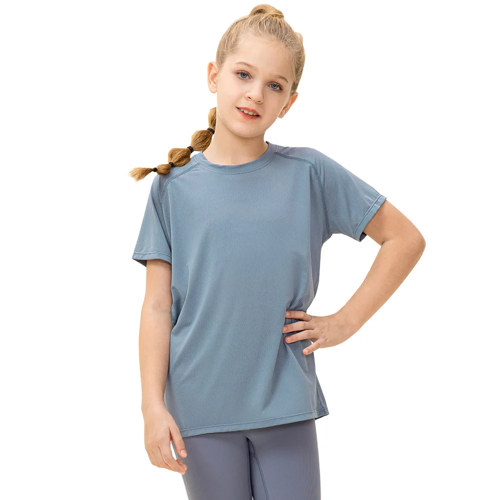 NWT Mädchen Kid Nettes Hemd Schnell Trocken Atmungsaktive Stretch Kurzarm Kinder Kleidung Kinder Yoga Sport Dance Tank Top Shirts