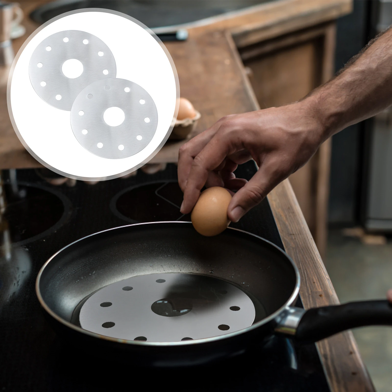 2pcs Stainless Steel Heat Conductor for Casserole Induction Cooker Diffuser Sheet Glass Hob Adapter Cookware Parts