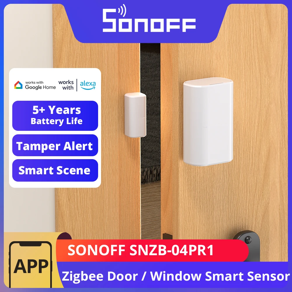 SONOFF SNZB-04PR1 Zigbee3.0 Tür- und Fenstersensor Manipulationsalarm Lokale Smart-Szenensteuerung Kompatibel mit Alexa Google Home über Zigbee Hub