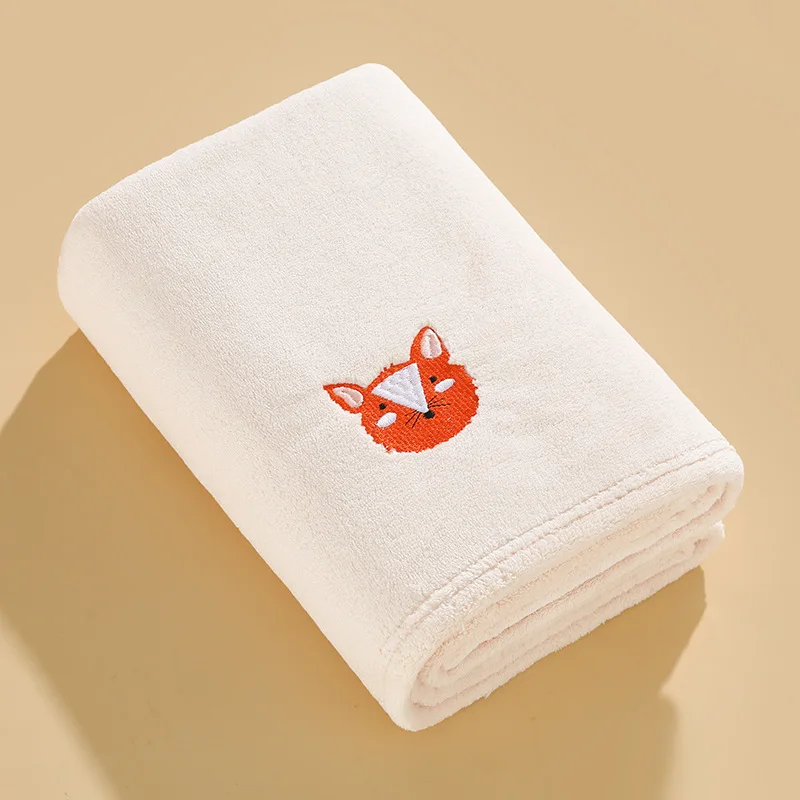 New Children 31*39 inches bath towel baby skin-friendly soft non-linting thickened water-absorbent coral velvet bath towel