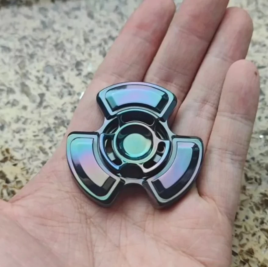 USED EDC QEDC Source XL Zirconium Rainbow spinner fingertip gyroscope Decompression toys