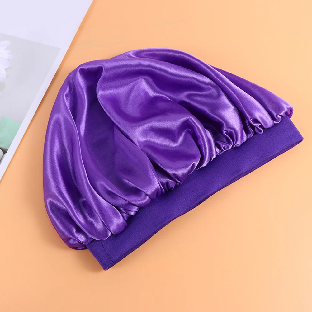 

3 Pcs Polyester Silk Kids Sleep Caps Hair Care Night Bath Hats Long Serving Stretch Comfortable Practical Child