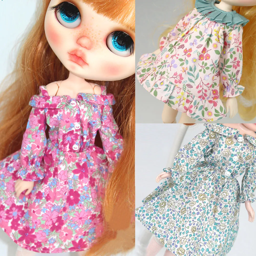 1pcs Blyth Doll Clothes fashion printed A-line skirt for Blyth Azone OB23 OB24 1/6 doll accessories