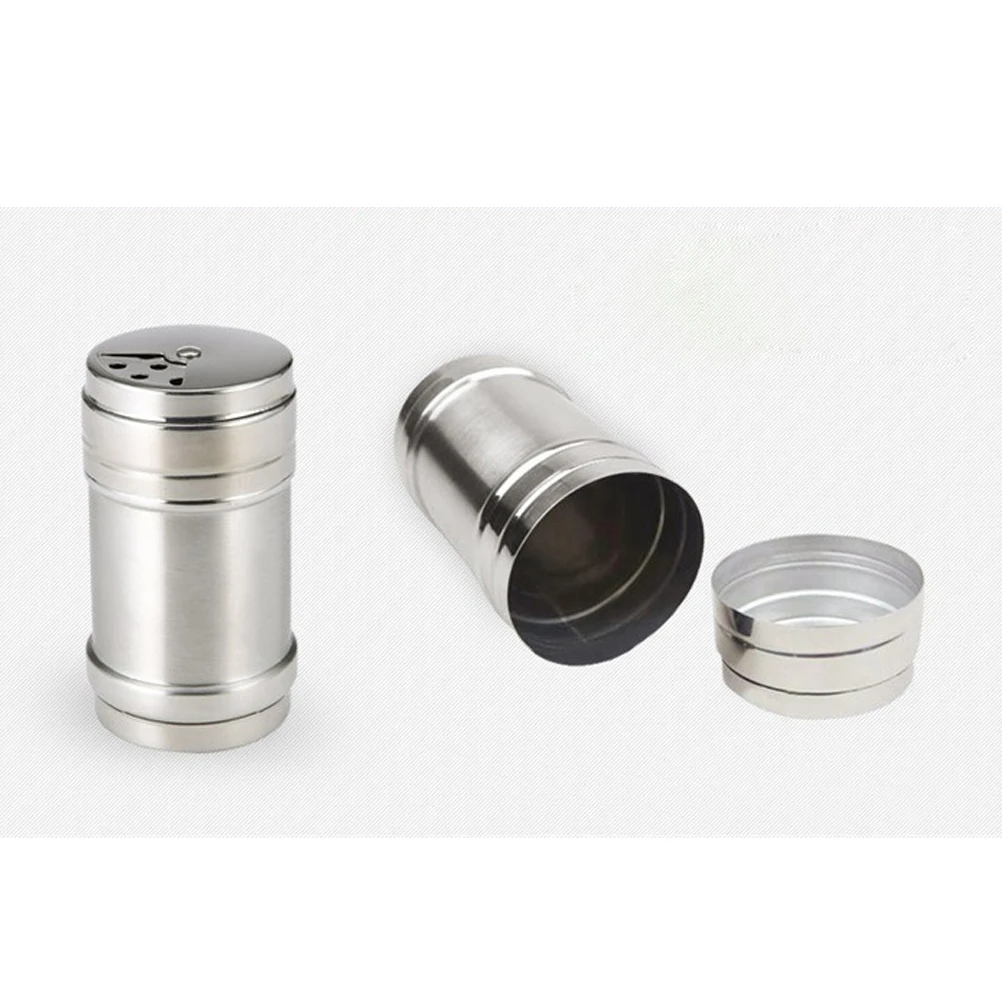 

1 pc Stainless Steel Seasoning Canister Rotatable Spice Shaker Adjustable Salt Sugar Pepper Dispenser Heat Resistant Multi Holes
