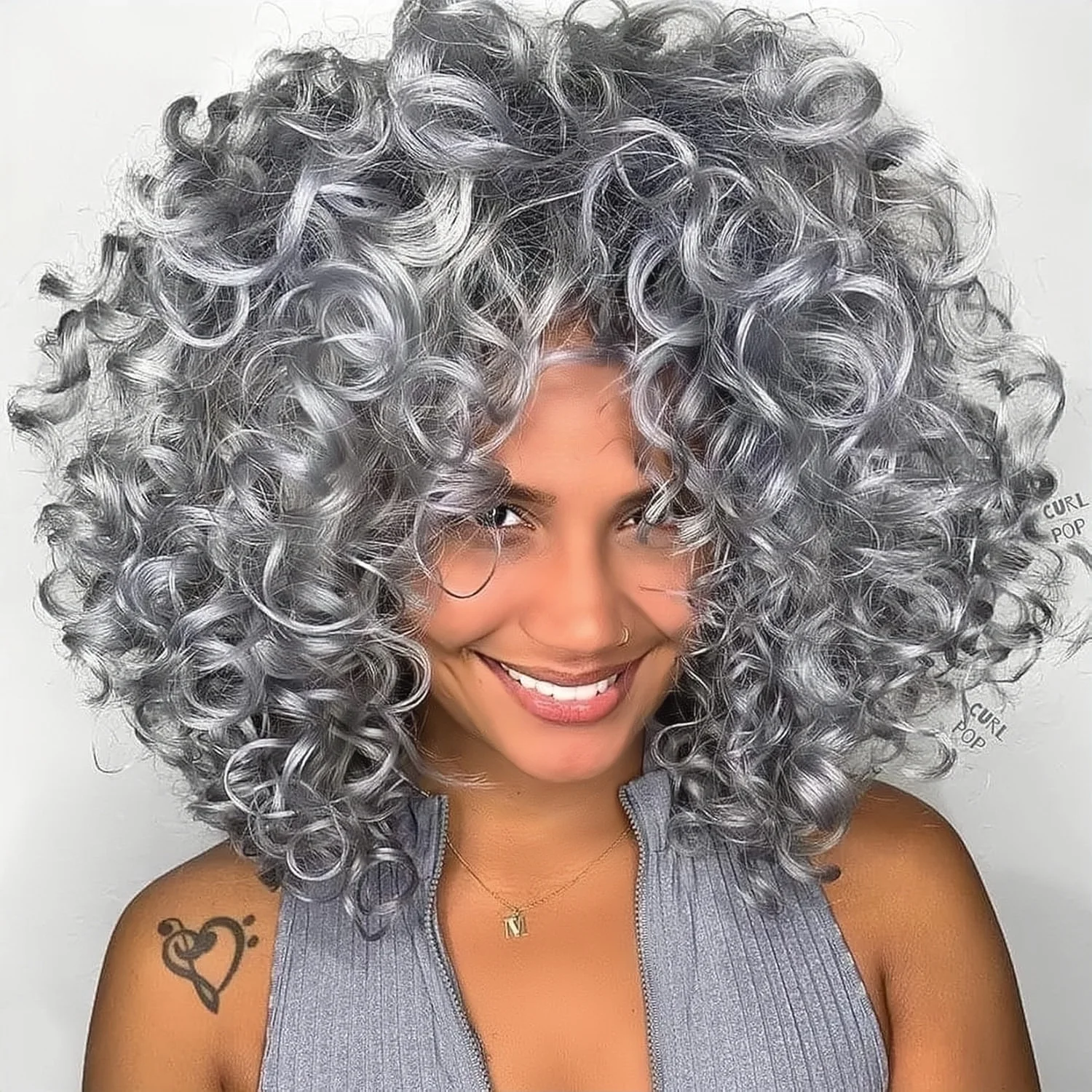 Peluca Frontal de onda profunda de sal y pimienta, pelucas de Bob de encaje corto con cierre transparente HD, pelucas de cabello humano rizado gris plateado brasileño 100%