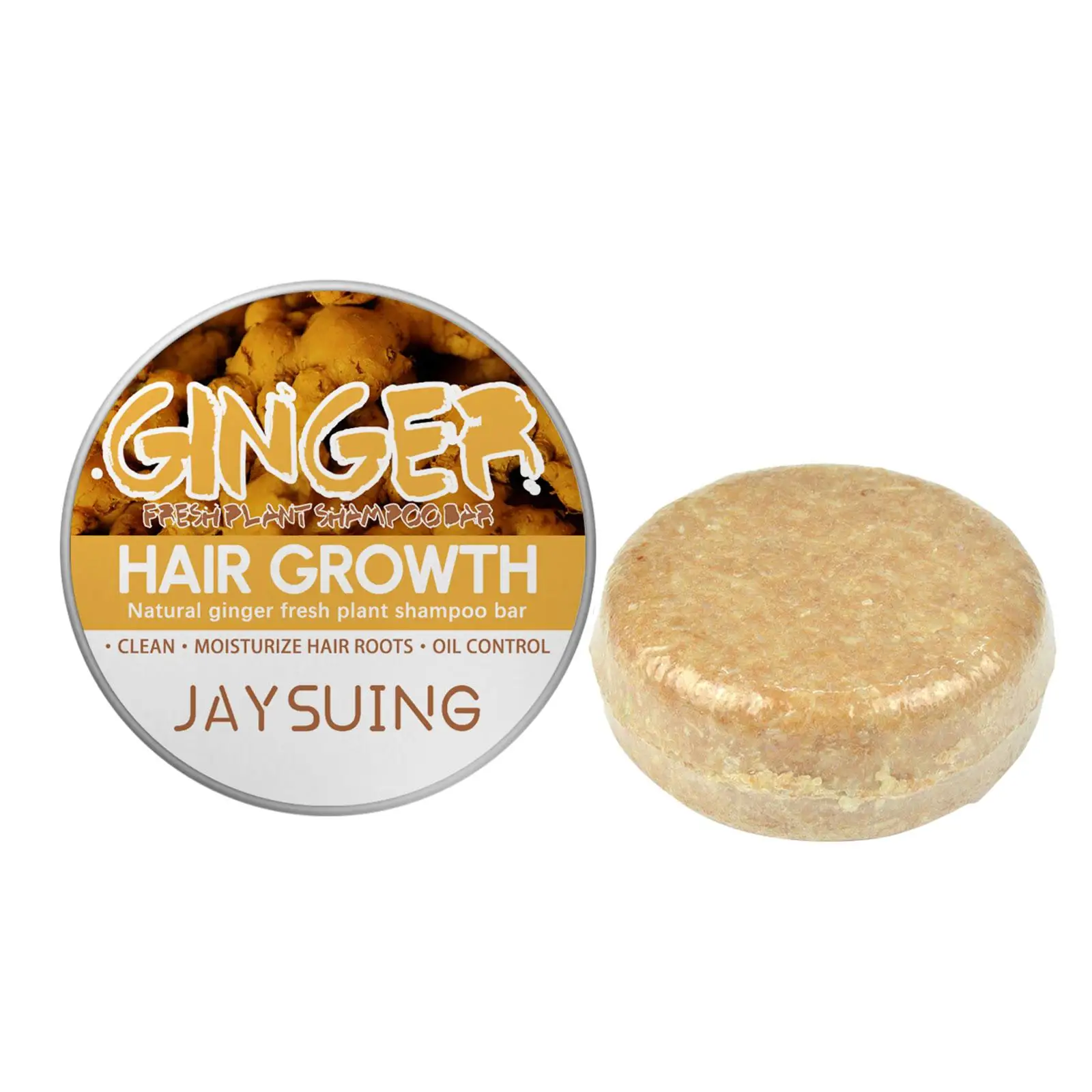 2pcs JAYSUING Ginger Handmade Hair Shampoo Soap Cold Processed Shampoo Bar Pure Plant Hair Shampoos Hair Care Dropshipping