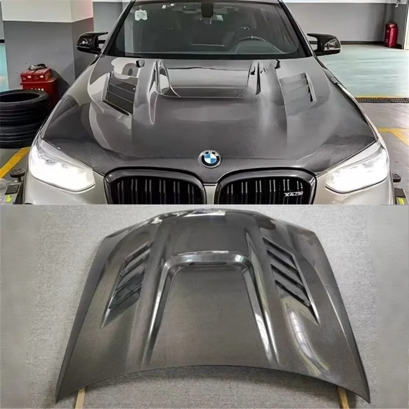 

For Bmw X3 X4 X3M X4M 2019-2023 Carbon Fiber Hood Engine Cover Hood Car Headliner Hood Cover Upgrade Auto Parts Kit