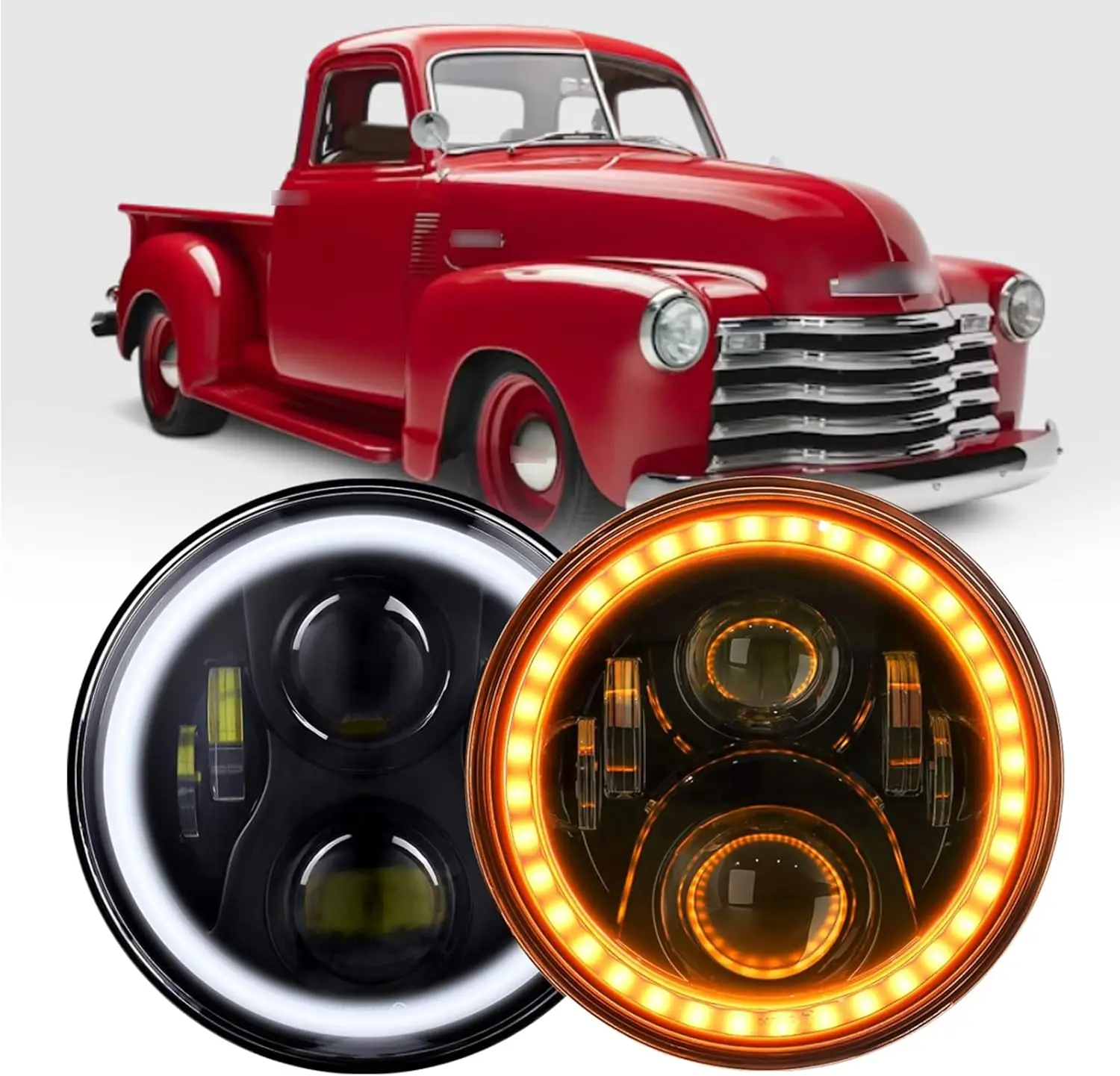 

7-дюймовые светодиодные фары, круглые H6024, совместимые с грузовиком Chevy 1947 1948 1949 1950 1951 1952 195 1954 1956 1957, одобренные DOT He