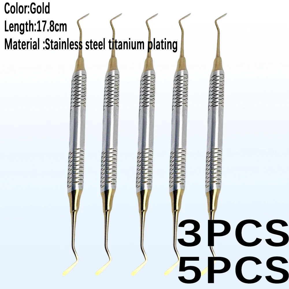

3/5PCS Dental Composite Resin Filling Instrument Double-Headed Stainless Steel Spatula for Restoration Bonding Tooth Repair Tool