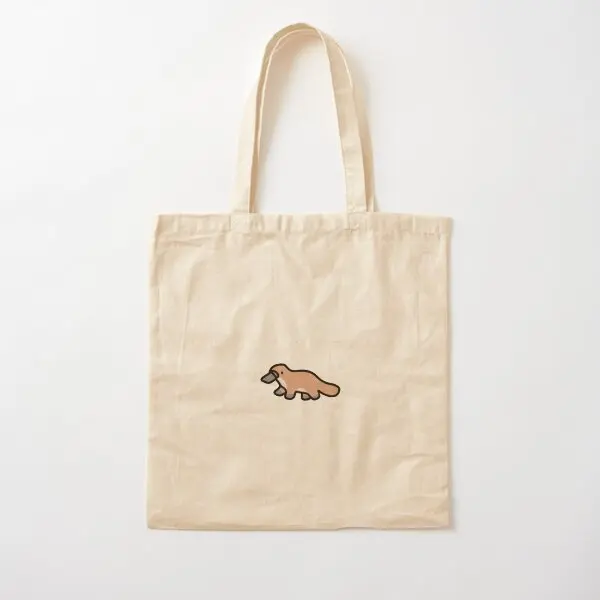 

Happy Little Platypus Adorable Animal Co Canvas Bag Foldable Reusable Handbag Shoulder Bag Designer Printed Shopper Grocery