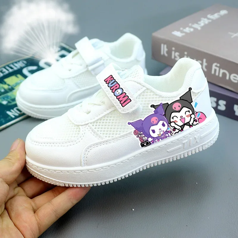 Sanrio Kawaii Kuromi Girls\' Canvas Shoes My Melody Anime Cartoon Lovely Fashion Exquisite Breathable Children\'s Low-cut Sneakers