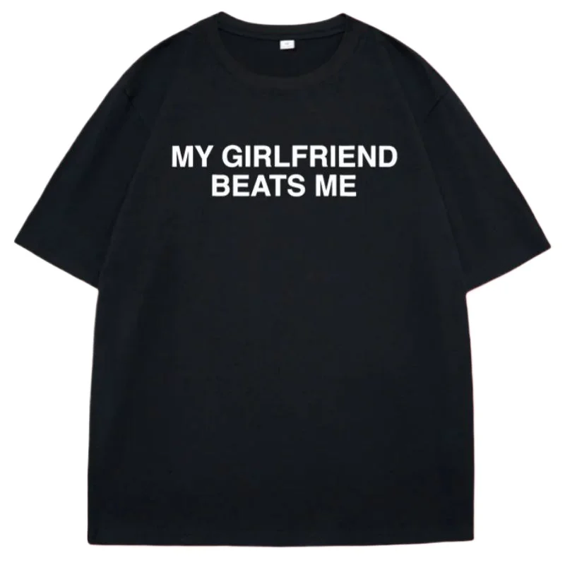 صديقتي يدقني الرجال تي شيرت كل موسم تخفيف زوجين الملابس Crewneck قصيرة الأكمام مضحك المطبوعة التي شيرت المرأة رجل بلايز