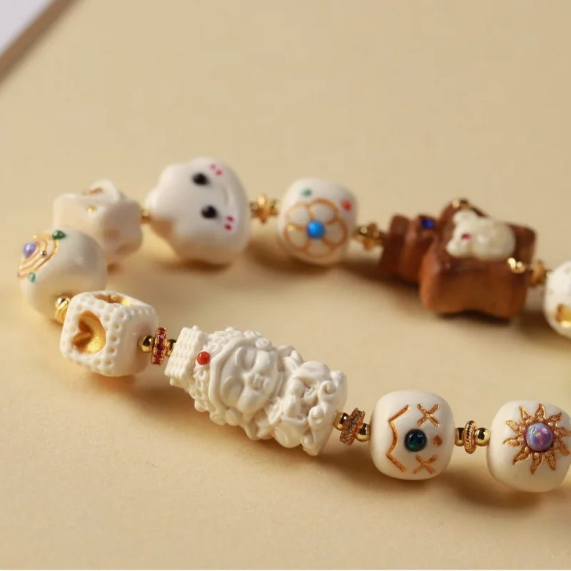 New -style mammoth ivory single-loop multi-bead bracelet with Mazu accessories, a trendy Chinese cultural accessory - view 2