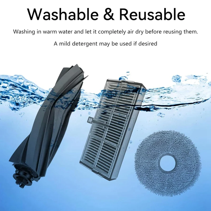 A26T-交換部品 Dreame Mova E30 ウルトラロボット掃除機メインサイドブラシ HEPA フィルターモップパッドダストバッグ