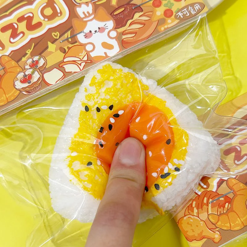 Simulation Egg Yolk Rice Balls Mochi Pinching Toy Squishy Toy Stress Release Toy Slow Rebound Decompression Toys Adult Kid Gifts