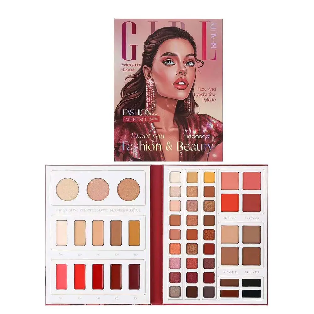 High-end 52 colori Multi-funzionale Eyeshadow Palette rossetto Waterproof Blush Shimmer Matte Cosmetics Mak Concealer Pearl T9Q4