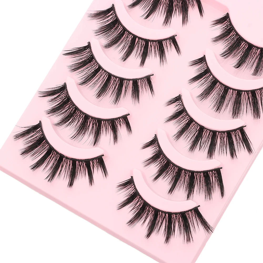 5 paia Hot Wispy Manga Ciglia Morbide svasate Anime Ciglia finte Doll Spike Ciglia finte visone Trucco per occhi