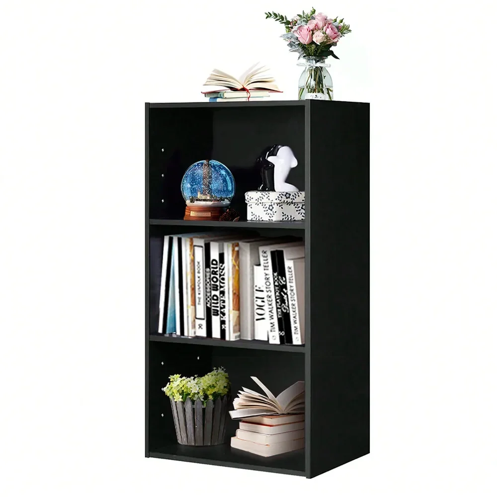 

Open Shelf Bookcase Modern MultiFunctional Storage Display Cabinet Black