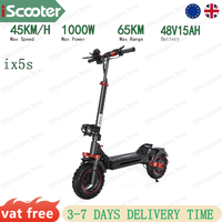 iScooter iX5S Electric Scooter: 1000W Motor, 48V 15Ah Battery, 65km Range, 11\