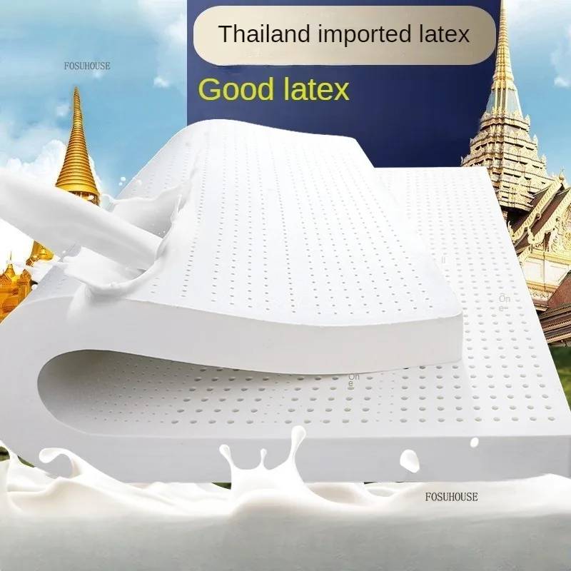 Thai Natural Latex Mattress for Bedroom Double Thick Elastic Breathable Mattresses Creative Comfortable Bed Mattresses for Hotel