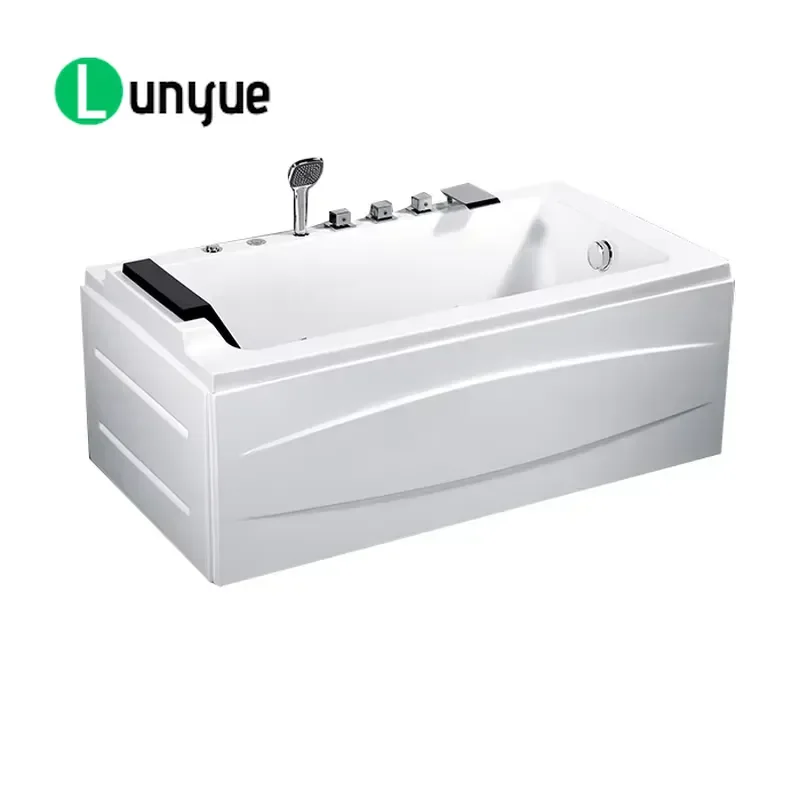 K8843 Bathtub with Jet Skirt Whirlpool Massage Bath Tub for Home Bathroom Spa Relaxation Hydrotherapy Acrylic Soaking
