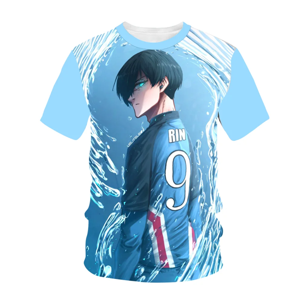 Summer Anime Men's T-shirt 3D Printing Fashion Anime Blue Lock T-shirt Street Fashion Tops Casual Oversized Men's T-shirt