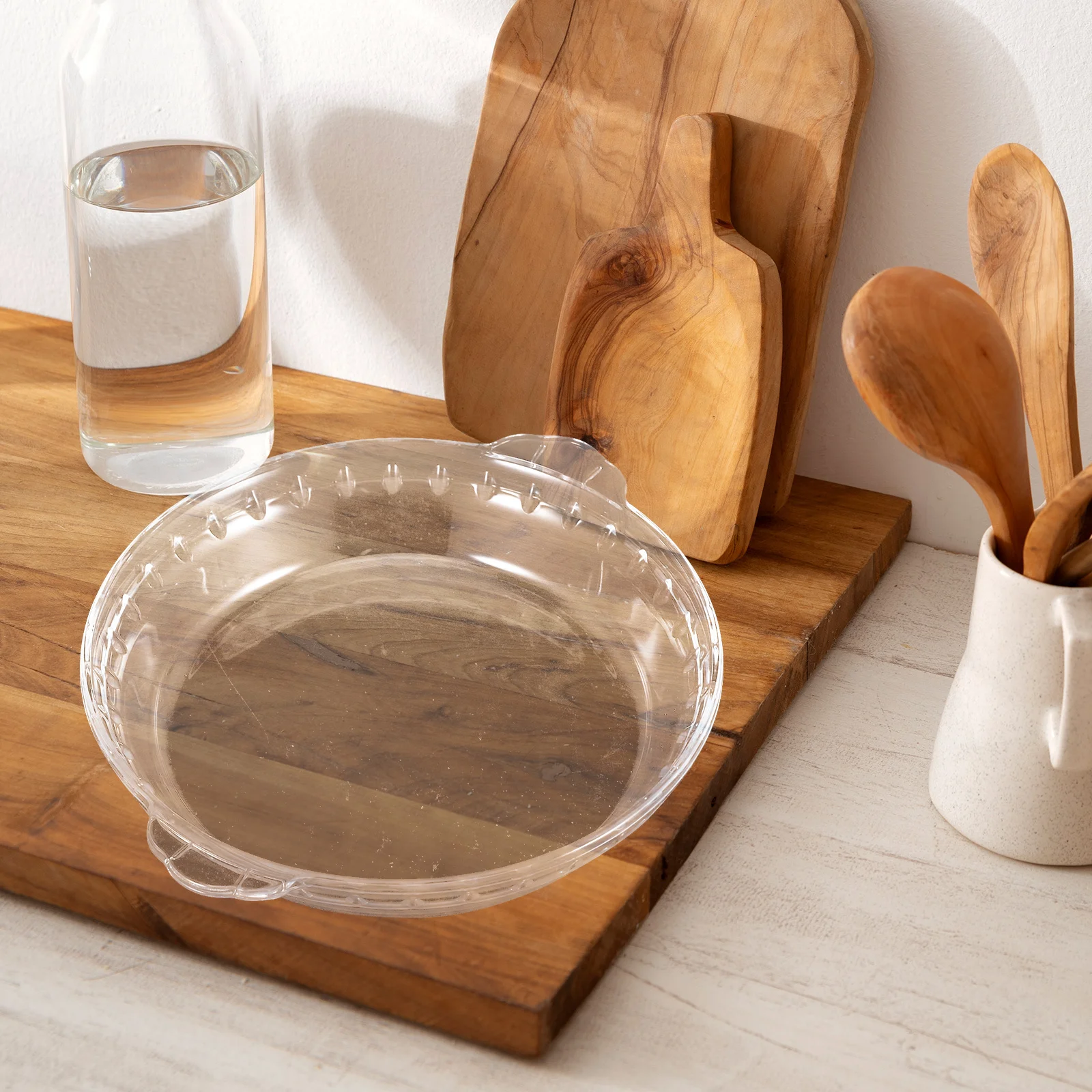 

10 Inch Glass Pie Plate Microwave Safe Oven Baking Dish Steamer Compatible Heat Resistant Bakeware For Snacks Salads Desserts