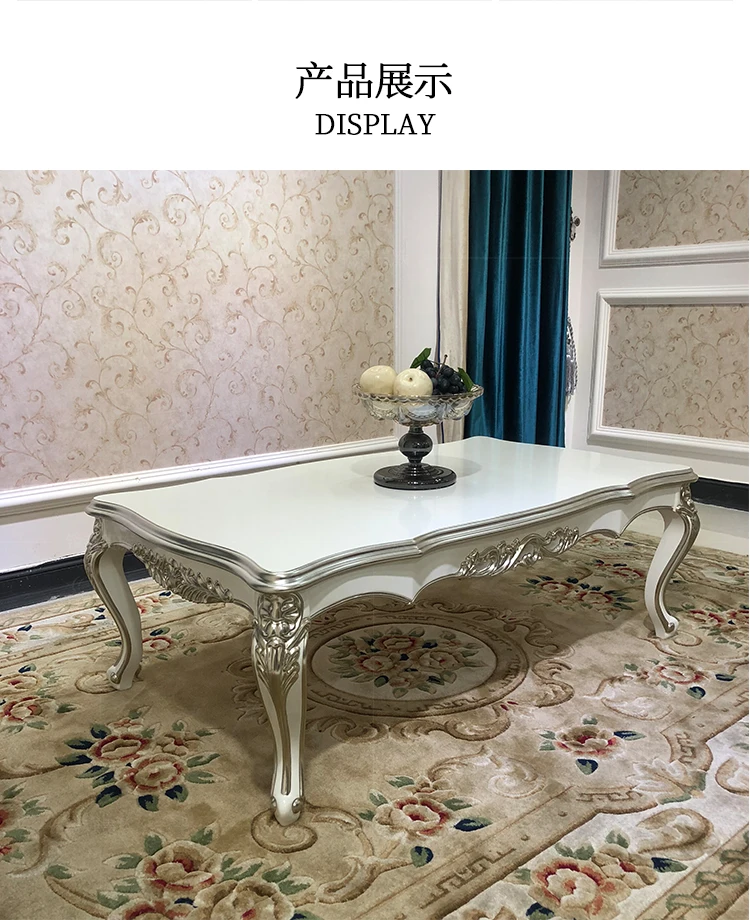 Coffee Table Solid Wood Retro Light Luxury for Living Room for Small Apartment Sturdy Construction, Living Room Center Table