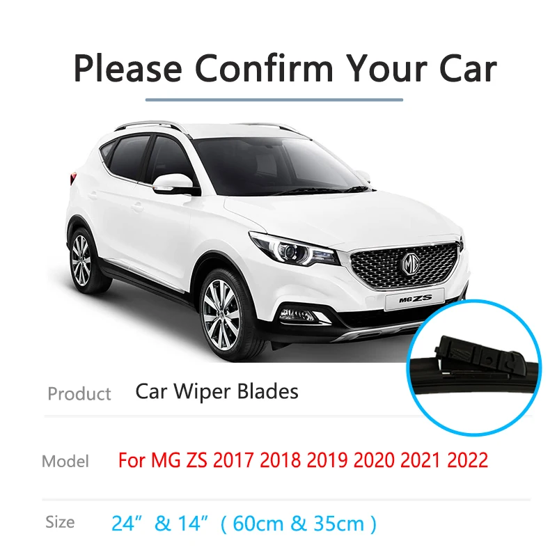 2x for MG ZS ZS11 EZS ZST Astor VS 2017 2018 2019 2020 2021 2022 Front Wiper Blades Rubber Windshield Auto Cleaning Accessories