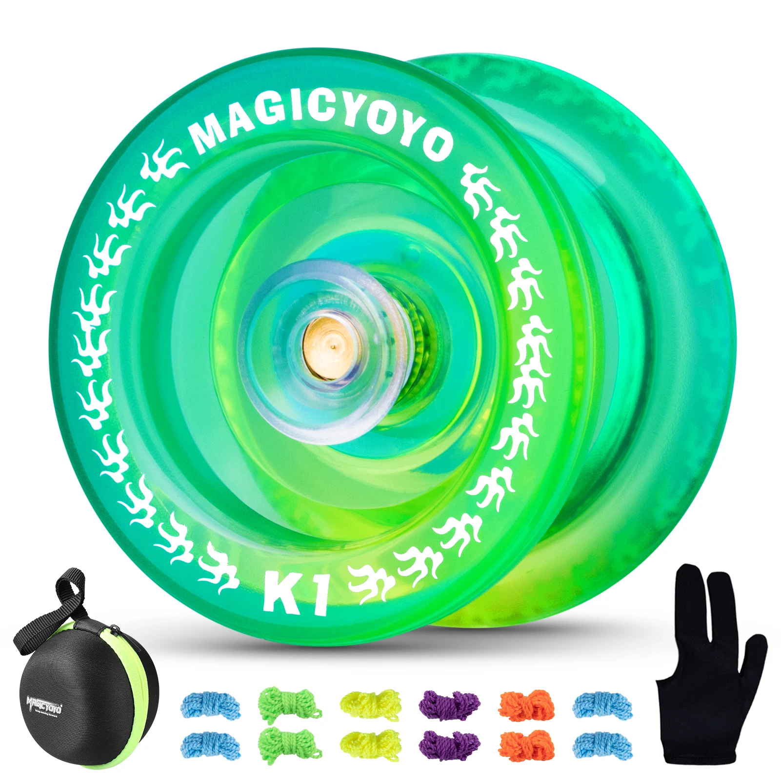 MAGICYOYO K1 Plus Plastic Responsive Yoyo for Kids and Beginner, Beginner Yo-yo with 12 Yoyo Strings, Yo-Yo Glove and Yo Yo Case